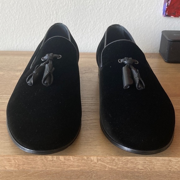 Ermenegildo Zegna Black Velvet Tassel Loafers main image 5